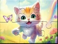 Juego Jigsaw Puzzle: Kitten With Butterfly