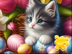 Juego Jigsaw Puzzle: Easter Cat