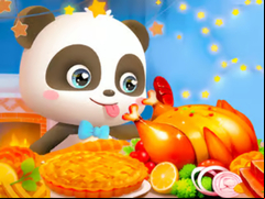 Juego Jigsaw Puzzle: Little Panda Thanksgiving Feast