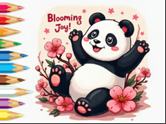 Juego Coloring Book: Little Panda Cherry Blossoms