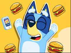 Juego Jigsaw Puzzle: Burger Dog Bluey