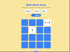 Juego Math Match Game