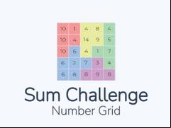 Juego Sum Challenge Number Grid
